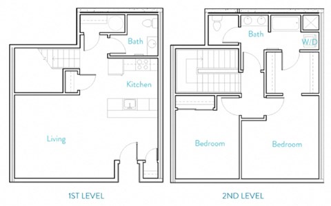 Floor plan for 1 bed, 2 baths, 922 sqft