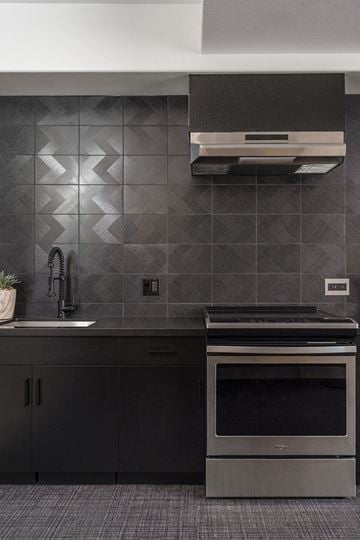 Oakland apartment for rent - a kitchen with a stove and a sink
