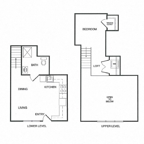 Floor plan for 1 bed, 1 bath, 678 sqft