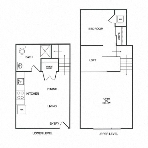 Floor plan for 1 bed, 1 bath, 699 sqft