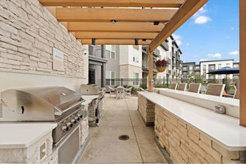 Covered outdoor gaming and dining lounge