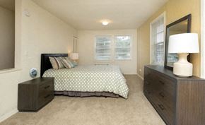 Green Cove Springs apartment for rent - a bedroom with a bed and a mirror