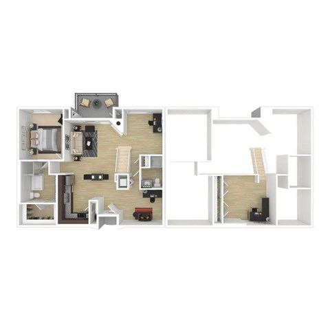 Floor plan for 2 beds, 2 baths, 1599 sqft