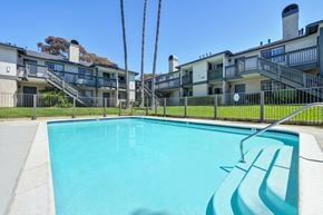 Carlsbad apartment for rent - the swimming pool at Elan Sandcastle Shores with the community surrounding.