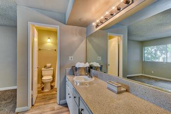 Vanity outside bathroom