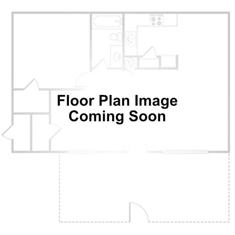 Floor plan for studio, 1 bath, 500 sqft