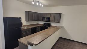 Denton apartment for rent - Kitchen with cabinets at The Talon, Denton, TX