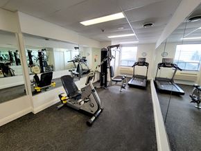 Kingston apartment for rent - a gym with treadmills and other exercise equipment in a building