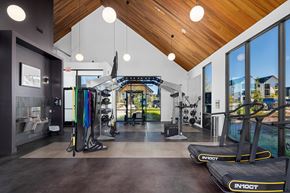 Bozeman apartment for rent - A gym with treadmills and exercise equipment.