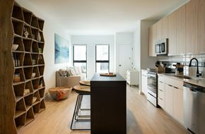 Bozeman apartment for rent - Kitchen and Living room at Cannery Flats, Montana, 59715