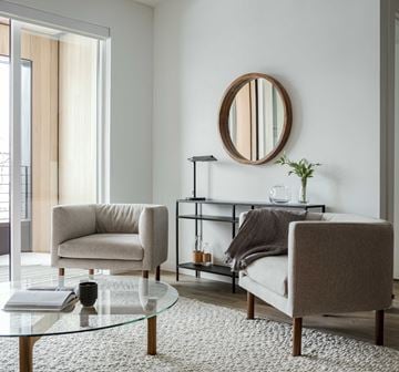 Bozeman apartment for rent - a living room with two chairs and a table