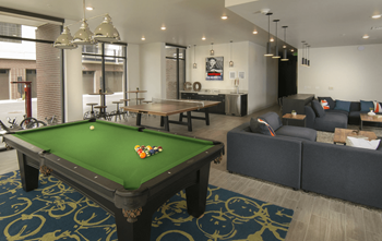 Game room with a pool table