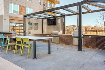 Outdoor kitchen with grills