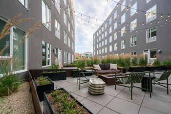 Outdoor courtyard with firepits