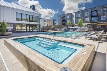 Soak deck with hot tub