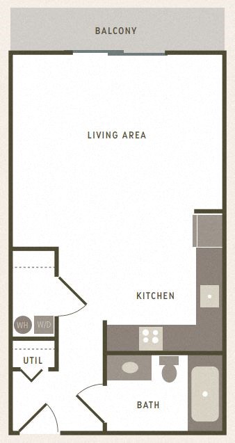 Floor plan for studio, 1 bath, 450 sqft