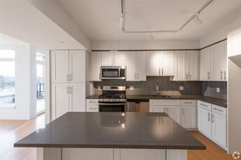 Modern kitchen with custom cabinet