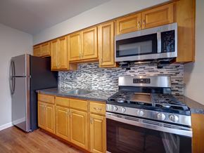Garwood apartment for rent - Kitchen with wooden cabinets at Garwood Gardens Apartments, New Jersey, 07027