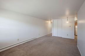 Cohoes apartment for rent - a bedroom with white walls and carpet
