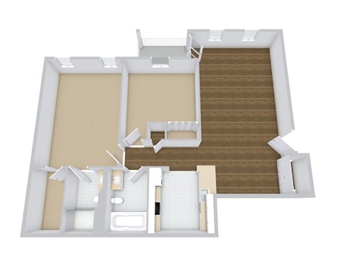 Floor plan for 1 bed, 1 bath, 500 sqft
