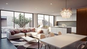 Bronx apartment for rent - Open concept living room and kitchen