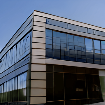 Raleigh apartment for rent - A modern building with a glass facade and a dark brown trim.