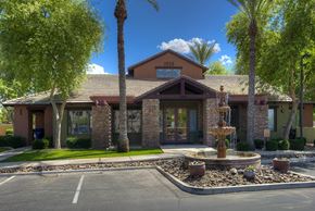 Mesa apartment for rent - Building Exterior with Parking Lot at San Angelin Apartments, Mesa, 85206