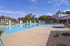 El Paso apartment for rent - our apartments have a resort style pool with chairs and a gazebo