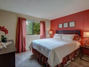University Place apartment for rent - Model Apartment Master Bedroom at Chambers Creek Estates in University Place, WA 98467