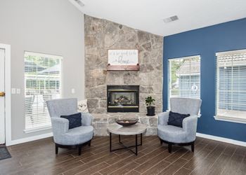 Community room with fireplace