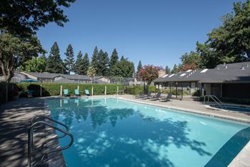 Swimming pool side view