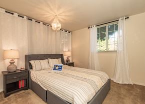 Wilsonville apartment for rent - Hathaway Court model primary bedroom at Hathaway Court Apartments, Wilsonville, Oregon 97070