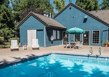 Seasonal pool clubhouse exterior