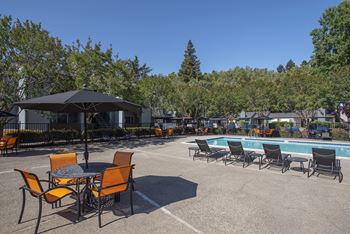 Poolside relaxing chairs