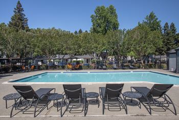 Poolside lounge chairs