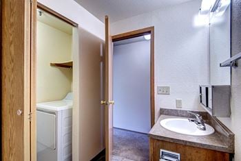 Upgraded bathroom with washer & dryer