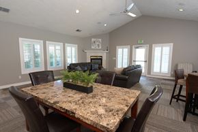 Rocklin apartment for rent - Stanford Heights clubhouse fireplace and seating