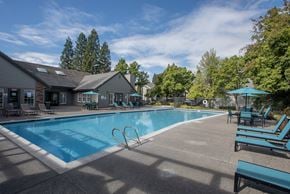 Rocklin apartment for rent - Swimming pool and clubhouse view at Sunset Summit, Rocklin, CA 95765