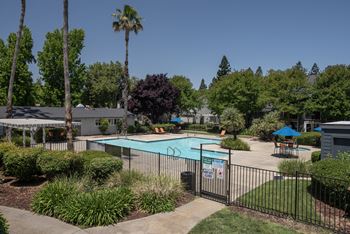 Swimming pool fenced exterior
