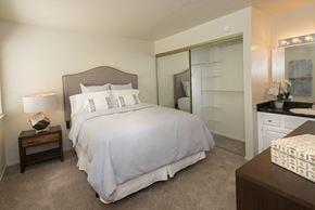 Rancho Cordova apartment for rent - Model Upgraded Master Bedroom & Vanity at Zinfandel Village Apartments, Rancho Cordova, 95670