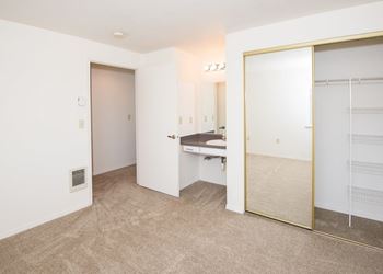 Upgraded vacant apartment master bedroom & vanity