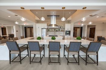 Community room with demonstration kitchen