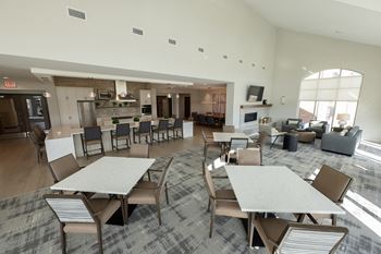 Community room with demonstration kitchen
