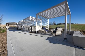 Outdoor patio & gathering area with fireplaces