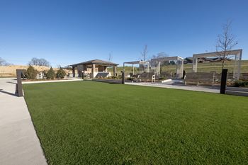 Outdoor patio & gathering area with fireplaces