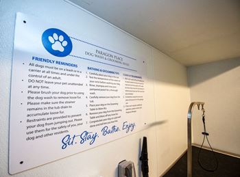 Dog wash & grooming stations (available in select apartments and/or buildings)