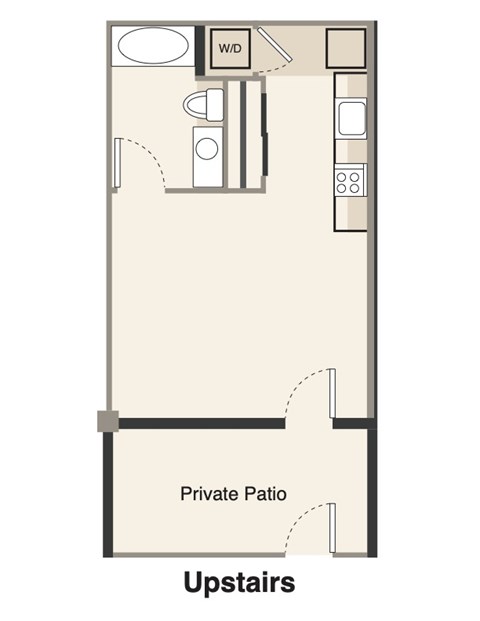 Floor plan for studio, 1 bath, 434 sqft