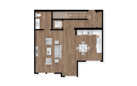 Floor plan for 2 beds, 2.5 baths, 1430 sqft