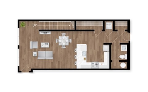 Floor plan for 2 beds, 2.5 baths, 1439 sqft