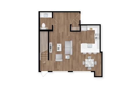 Floor plan for 2 beds, 2.5 baths, 1514 sqft